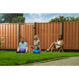 Hardhouten geschaafd plankenscherm recht verticaal 180x180 cm 3