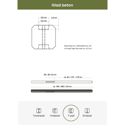 Betonpaal glad met diamantkop 10x10x280 cm gecoat T-paal 3