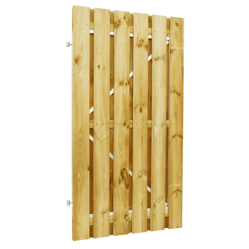 Grenen geschaafde plankendeur op verstelbaar stalen frame 100x195 cm recht groen geïmpregneerd