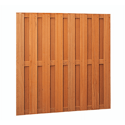 Hardhouten geschaafd plankenscherm 14 mm recht verticaal/horizontaal 180x180 cm 18 planks