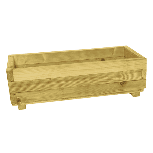 Bloembak rechthoek 25x82x34 cm (HxBxD) groen geïmpregneerd