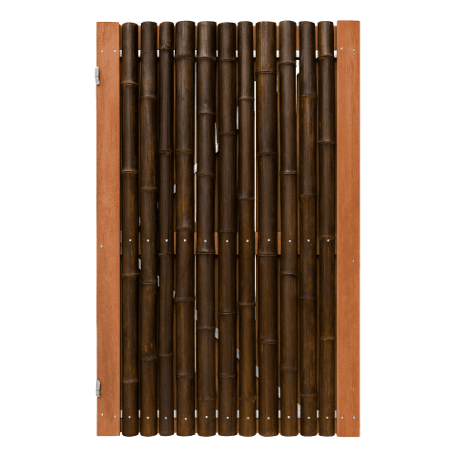 Bamboedeur zwart extra op stalen frame  180x100 cm