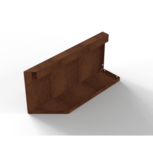 Plantenbak Module+ Uitwendig hoekpaneel (B) 60x28 cm R Corten