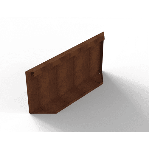 Plantenbak Module+ Kopschot paneel (D) 90x42 cm Corten