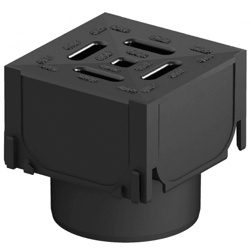 ACO hoekelement zwart met rooster met spie 110