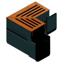 ACO slim-line hoekstuk corten rooster 2