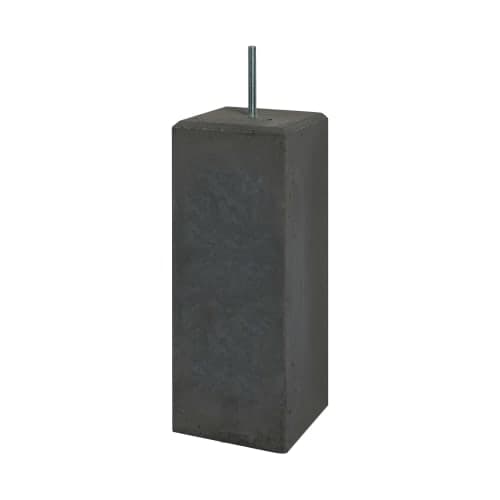 Beton Poer zwart met facet 14x14x58 cm incl. verstelbare bev.plaat