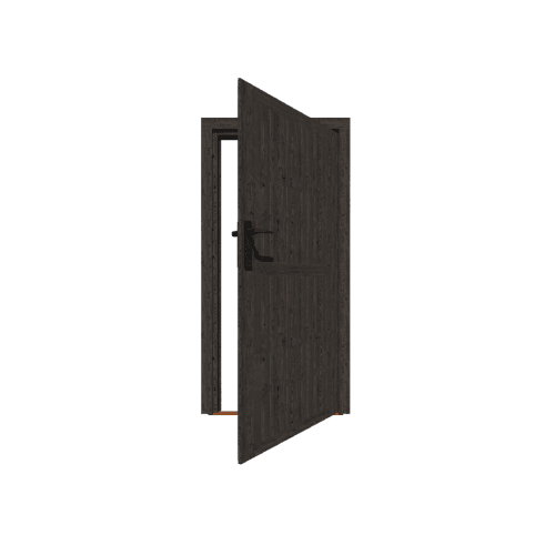 Enkele deur Rechtsdraaiend Zwart Dicht