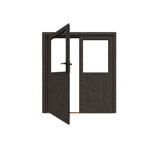 Dubbele deur Glas Zwart ( losse roedes)