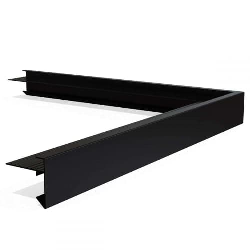 Aluminium buitenhoek zwart ral 9005 incl. verbindingsstuk 500x4,5x4,5 cm